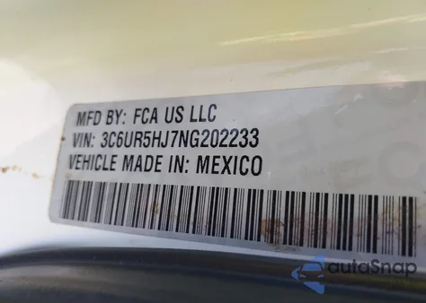 2022 Ram 2500 Tradesman 4X4 8' Box из США, поврежденный, VIN 3C6UR5HJ7NG202233